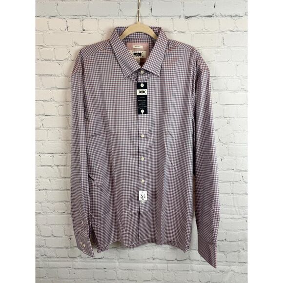 JOSEPH ABBOUD 100% cotton non-iron check gingham dress mens shirt XXL NWT - Picture 1 of 6